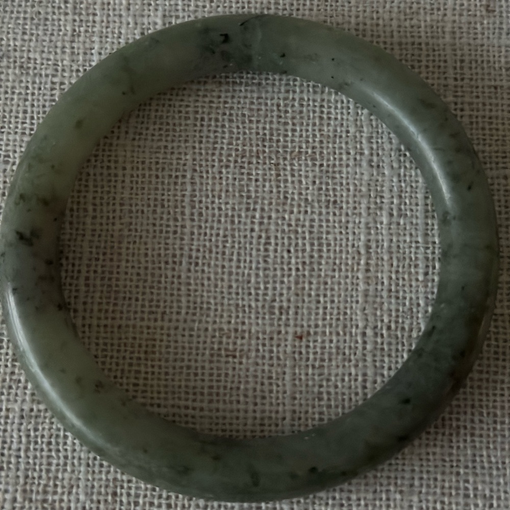 Green Jade Bangle Bracelet Size 7